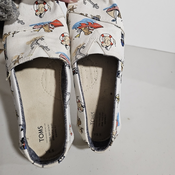 Toms Nautical Dogs Canvas Women's Classics Slip-on Shoes Youth 5.5 - Picture 10 of 10
